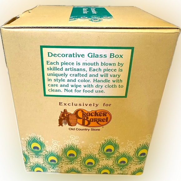 APOTHECARY MERCURY GLASS TEAL BLUE DECORATIVE BOX 6.25”x 4.75” CRACKER BARREL - Picture 8 of 13